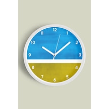 Modern Tasarım Duvar Saati - 30cm - Önü Camlı Beyaz Kasa - Sessiz Mekanizma-jh0444 Beyaz