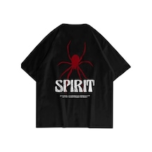 Startmore Siyah Oversize Spirit Baskılı Pamuklu Unisex Tshirt Siyah