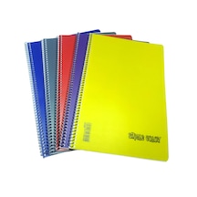 5 Adet 40 Sayfa A4 Kareli Spiralli Plastik Kapak Defter
