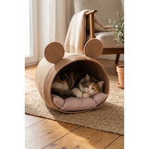 Reyo Max Design Maxie Bunny Kedi Yuvası Ve Köpek Yatağı Pudra Yumuşak Ve Konforlu Kedi Köpek Yatağı