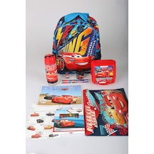 X Dekomus Lisanslı Cars Brick Champion's Colleciton Kırtasiye Seti 32 Cm Tek Bölmeli Küçük Boy Anaokul Çantası,beslenme Kabı,matara Seti Açık Gri
