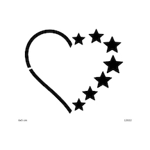 Airbrush Tattoo Yıldızlı Kalp Yapışkanlı Stencil Süsleme Ve Boyama Kalıbı