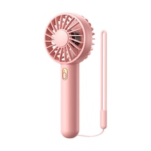 Warmco K30 Taşınabilir Şarjlı Mini El Vantilatörü 1800mah 3 Kademeli Standlı Soğutucu Fan Pembe