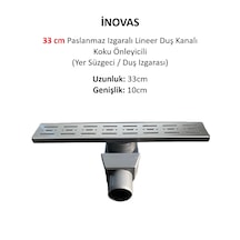 33 Cm Paslanmaz Izgaralı Lineer Duş Kanalı Koku Önleyicili