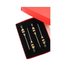 Numetal 4 Lü Boncuklu Taşlı Eşarp İğnesi. Şal İğnesi. Türban İğnesi. Başörtü İğnesi. Eşarp Ve Şal İğnesi. Çok Renkli