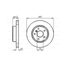 Bosch 0986478483 Fren Diski Ön 297 25 22 Mm . Hava Kanallı 92093600