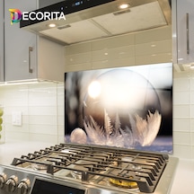 Decorita Kış Küresi Desenli  Cam Ocak Arkası Koruyucu 49.5cmx76cm