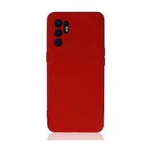 Jenerik Oppo Reno 6 Kılıf Nano İçi Kadife Silikon - Kırmızı