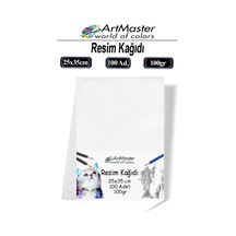 Resim Kağıdı 25x35 100 Lü Paket 100 Gr 1 Paket 25 35 Resim Kartonu Kuru Boya Pastel Boya Guaj Boya Sulu Boya Resim