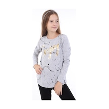 Toontoy Kids Toontoy Kız Çocuk Varaklı Enjoy Baskılı T-shirt Gri Melanj Toontoy Kids Toontoy Kız Çocuk Varaklı Enjoy Baskılı T-shirt Gri Melanj