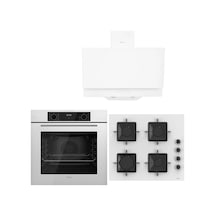 Ferre White Plus Serisi QBL63CB-SS206-D017 3lü Cam Ankastre Set