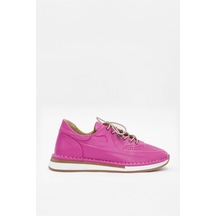 Patrice Pembe Hakiki Deri Kadın Sneaker-Pembe