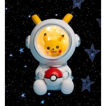 Pokemon Go Astronot Pikachu Gece Lambası Biblo Dekoratif Ürün Ev Ofis Yeni Yıl Doğum Günü Hediyesi 15 Cm