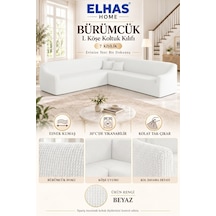 Bürümcük Eteksiz L Köşe Koltuk Örtüsü. 7 Kişilik Esnek, Köşe Koltuk Kılıfı. Toplam Uzunluk 550cm Beyaz - 796363643 Beyaz