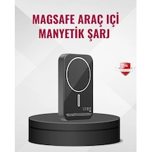Mey İthalat Magsafe Araç Telefon Tutucu 15w Hızlı Şarj Type-c Girişli Siyah