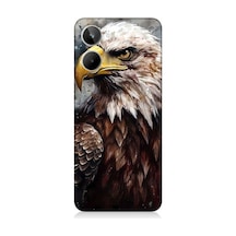 Realme 10 Uyumlu Silikon Kılıf Asil Beyaz Başlı Siyah Kartal