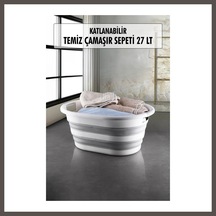 Bezos Katlanabilir Silikon Çamaşır Sepeti & Akordiyon Katlanır Sepet 27 Lt Nxrlvng Çok Renkli