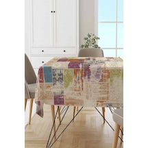 Çok Renkli Patchwork Dokuma Leke Tutmaz Masa Örtüsü Mso170n11