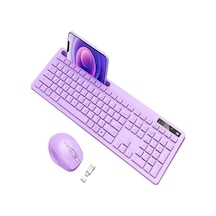Vivefox Kablosuz Klavye Ve Mouse - Telefon Tutuculu Usb Type-c - Mor