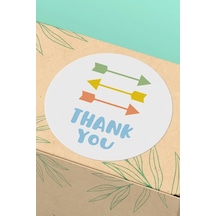 90 Adet Thank You Teşekkür Etiketi Ok Desenli 3x3cm St2029 Diğer