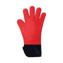 Novahub Kırmızı Mutfak Gereçleri Silikon Eldiven Mutfak 1 Adet Pişirme Barbekü Mikrodalga Eldiven Kırmızı