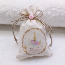 Unicorn Baskılı Lavanta Kesesi Bebek Hediyesi, Bebek Mev(30 Adet)