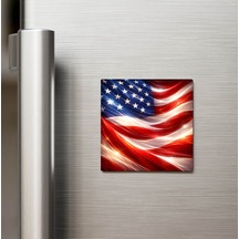 Amerika Birleşik Devletleri United States Abstract Ülke Bayraklı Buzdolap Magneti - 9x9 Cm