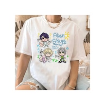 Tarzsokak Beyaz Uzaylı Sahne Kawaii Karikatür Streetwear Y2k Harajuku Anime Japon Manga T