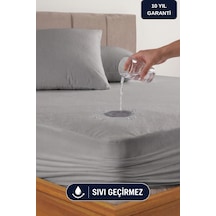Formeya Pamukkale Gri Mikro Fitted Sıvı Geçirmez Yatak Koruyucu  TekKişilik  Alez