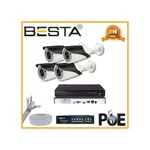 5 Mp 1440p 4 Kameralı Ip Poe Güvenlik Seti