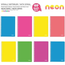 Mopak Neon Serisi Spiralli Defter Pp Kapak 96 Yaprak Çizgili 8'li