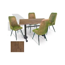 Çipa - Çırağan Mutfak Masa Takımı - 70x120 Werzalit, Wermodin Ve Allzalit Tabla - Rustic Dark - Kapıçino Çok Renkli