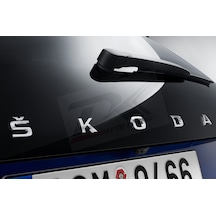 Skoda Bagaj Yeni Nesil Uzun Krom Abs 3M 3D Yazı Logo Amblem