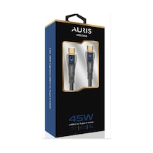Cb53 45w Usb-c Type-c Kablo, Işıklı Şeffaf, Siyah