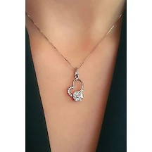 Love ' Yazılı Gümüş Kalp Kolye