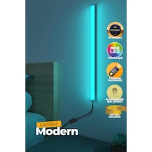 Uzaktan Kumandalı Led Abajur - Yatak Üstü, Tv Yanı ,oturma Odası - Rgb Çok Renkli 50 Cm