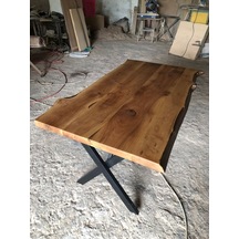 Bintaşmobilya Naturel Doğal Kenar Ceviz Kütük Masalar 140X80.Cm