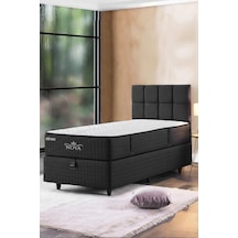 Nova Yatak 140x190 Çift Kişilik - 25 Cm Paket Yaylı Ortopedik, Orta Sert, Antrasit, Pamuklu Kumaş
