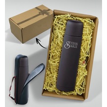 Bk Gift Kişiye Özel Hediye Kutulu 5500 Siyah Deri Çantalı Seyahat Termosu 500ml Kobitmeyencom33457 Bk Gift Renkli