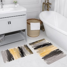 Eliana Home Dijital Baskılı 2'li Banyo Paspas Takımı Lna5177 Sarı