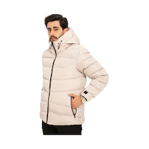 Erkek Taş İçi Polarlı Kapüşonlu Su Geçirmez Rüzgara Dayanıklı Şişme Kışlık Mont & Kaban & Parka Taş