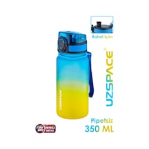 Uzspace 350 Ml Pipetsiz Çift Renk Softtouch Tritan Çocuk Su Matarası -ffcol350mluzs Sarı-Lacivert