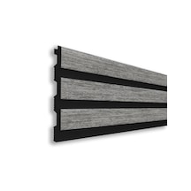 Zer Siyah Gri Dekoratif Lambri Panel 10 Adet - 11x290 Cm