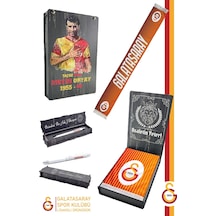 Galatasaray Lisanslı Şal Kaşkol Atkı Ve Premium Uçlu Kalem Set Aslan Baskılı Ahşap Kutulu Sarı - Kırmızı.