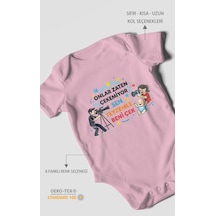 Morivokids Teyzeye Özel Kısa Kollu Bebek Body %100 Pamuk Zbn90-kk Koyu Pembe