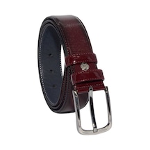 Süzer Deri Bordo Rugan Suni Deri Desenli 3.5 Cm.lik Klasik Kemer - 8007-80 001