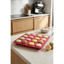İronika Silikon Makaron Mini Muffin Kek Kalıbı 16 Bölmeli Çok Renkli