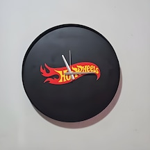 Hotwheels Temalı Duvar Saati Araçsız Siyah