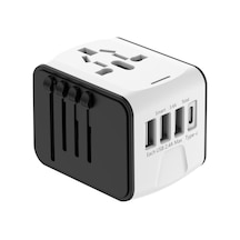 Reedark 4 Portlu Seyahat Şarj Cihazı Type-c Usb İle Çoklu Ülke Uyumlu Abd, Avrupa, İngiltere, Avustralya Çok Fonksiyonlu Şarj Standı
