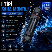 I Tipi 0,50-1,00mm² 20a Saha Montaj - Ip68